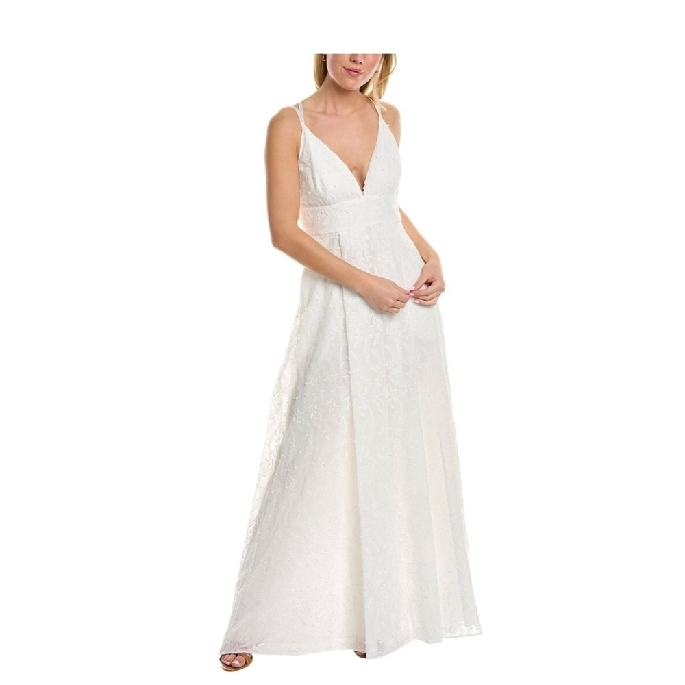 NWT Aidan Mattox Elegant White Sleeveless Dress - Picture 3 of 5